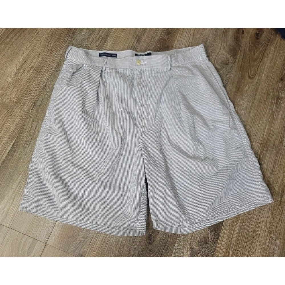 Polo Ralph Lauren Classic Golf Short Men's 36 Shorts Blue Sear Sucker Pleated